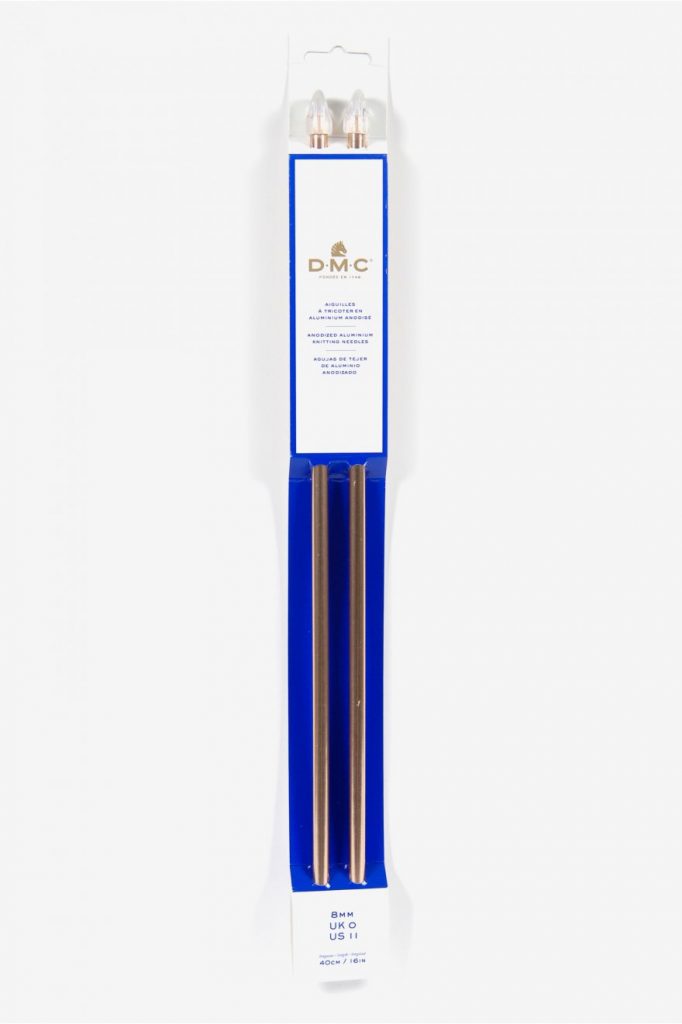 Aiguille à tricoter DMC Aluminium - 40 cm N°8