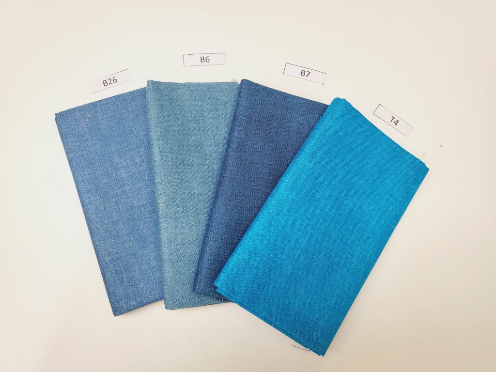 Tissu Linen les bleus moyens