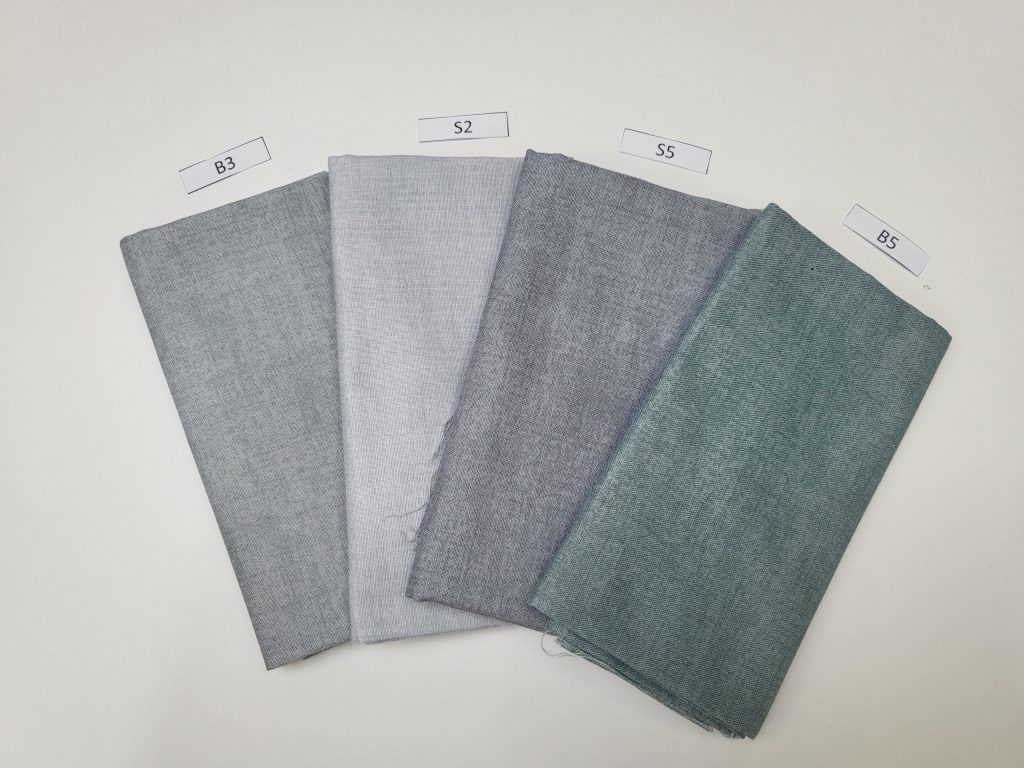Tissu Linen les bleus grisés