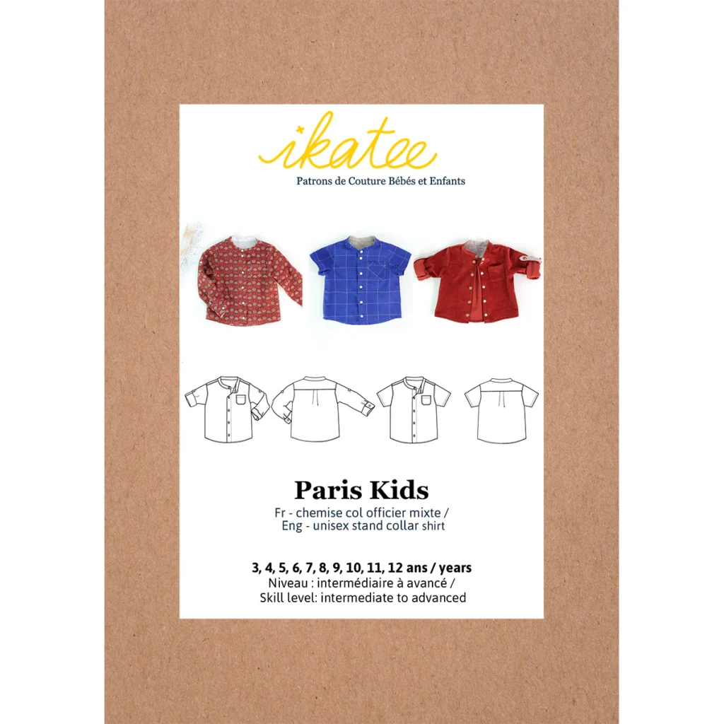 Patron Ikatee - Paris Kids - Chemise  - 3 ans à 12 ans