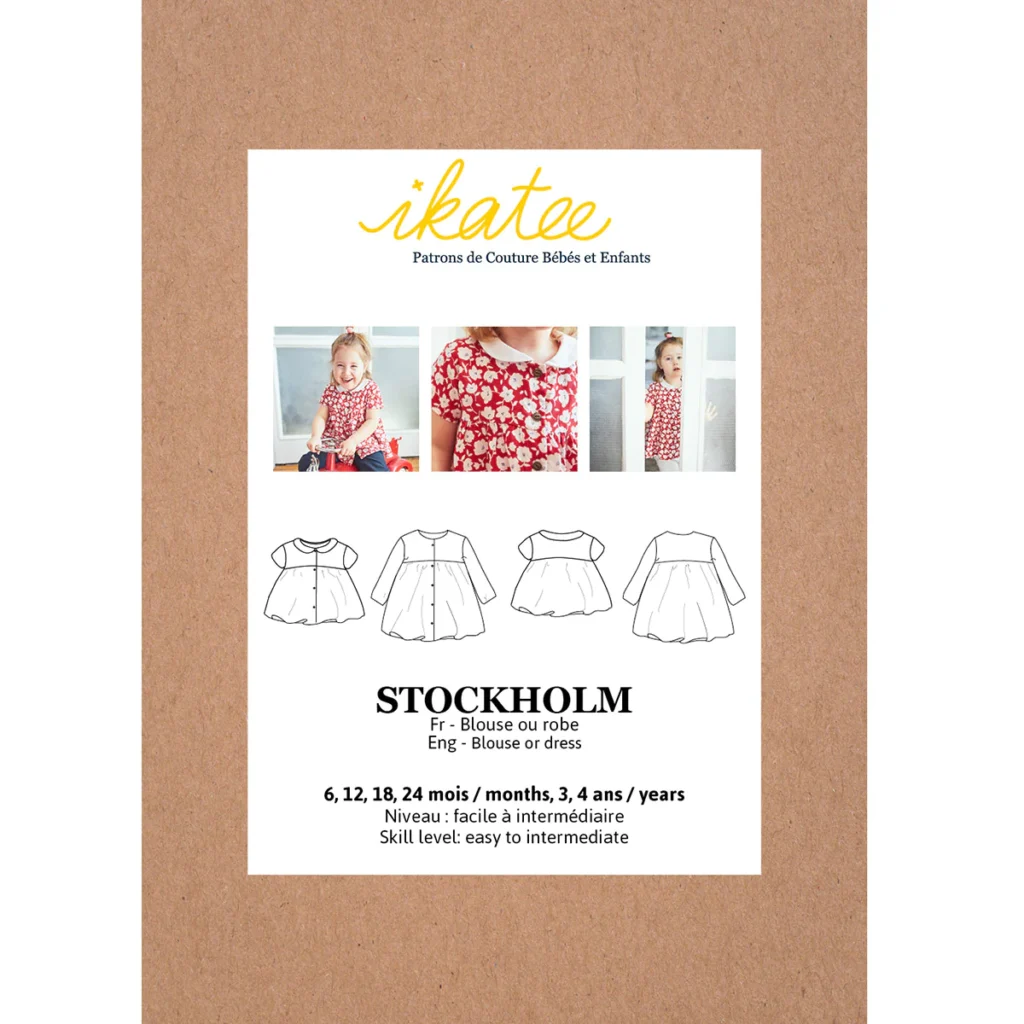 Patron Ikatee - Stockholm - Blouse ou robe - 6 mois à 4 ans