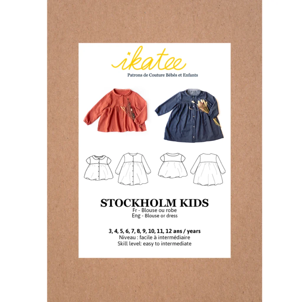 Patron Ikatee - Stockholm - Blouse ou robe - 3 ans à 12 ans