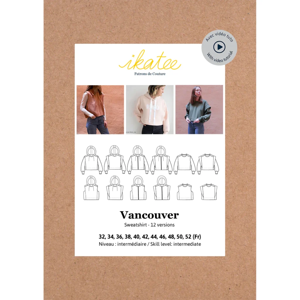 Patron Ikatee - Vancouver - sweat femme - Du 32 au 52