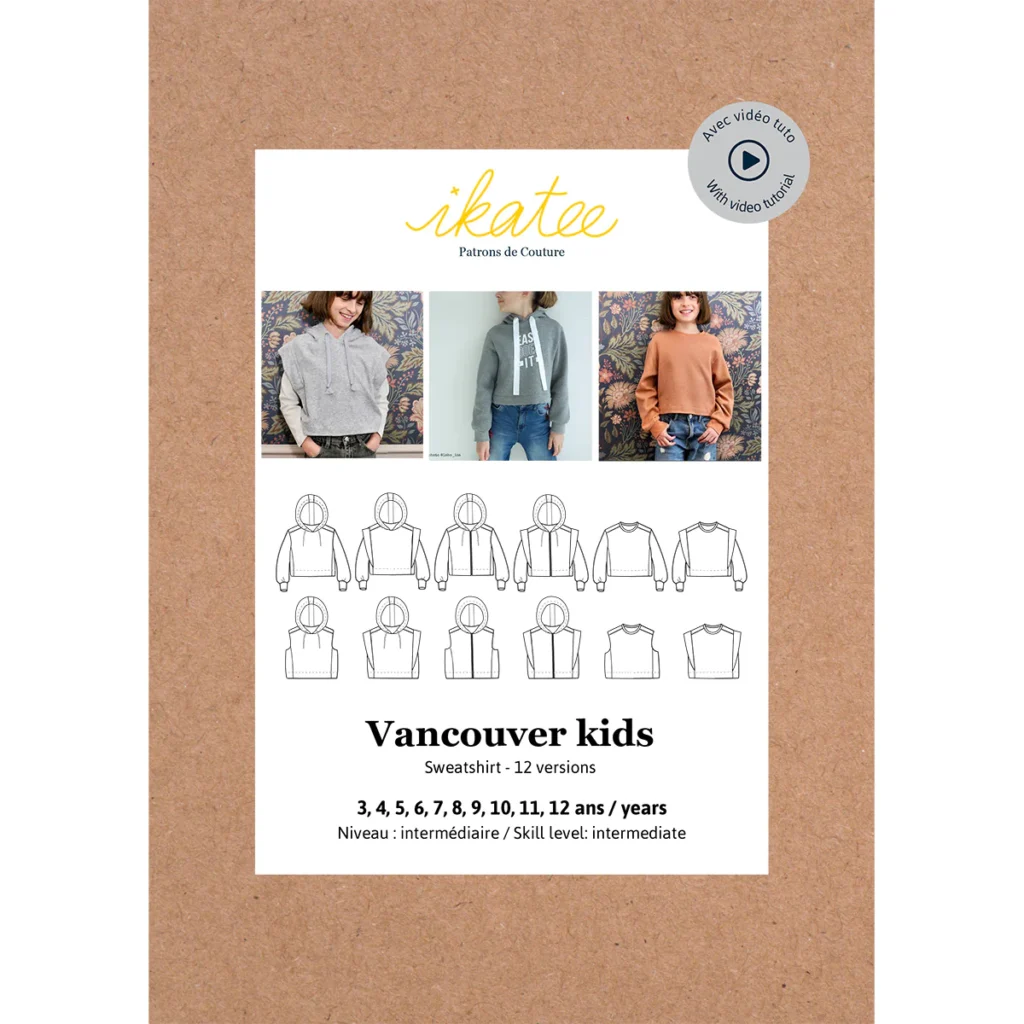 Patron Ikatee - Vancouver Kids- sweat enfant - 3 ans à 12 ans