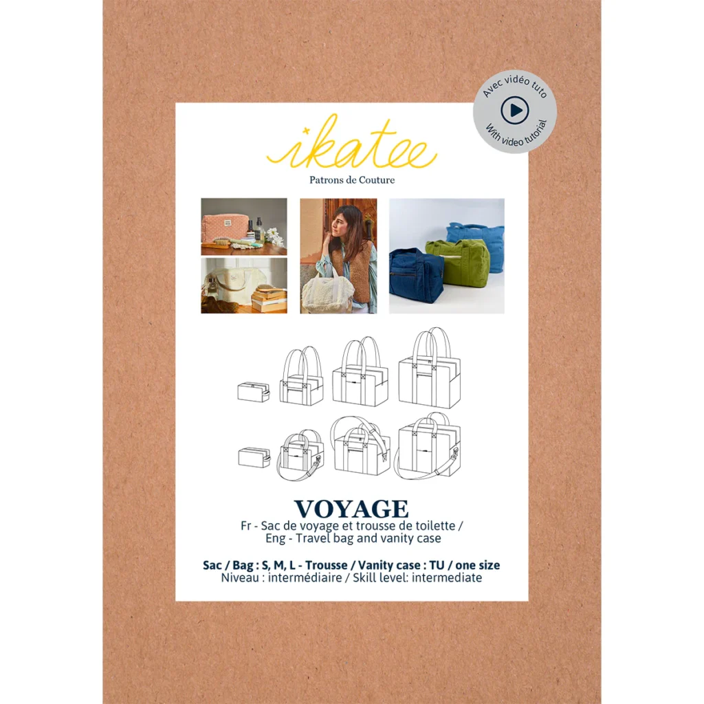 Patron Ikatee - Voyage - Sac et trousse de toilette - Tailles S,M,L
