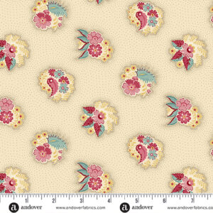 Tissu makower fleurs Fernshaw. Tissu coton