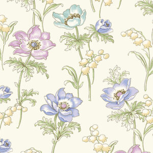 Tissu makower fleurs Abloom. Tissu coton