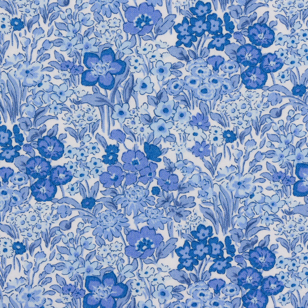 Tissu Liberty Of London- Coton Patchwork -Blooming Flowerbed- Fleurs fond blanc -25cm x 110cm - (0.27 yard x 42")