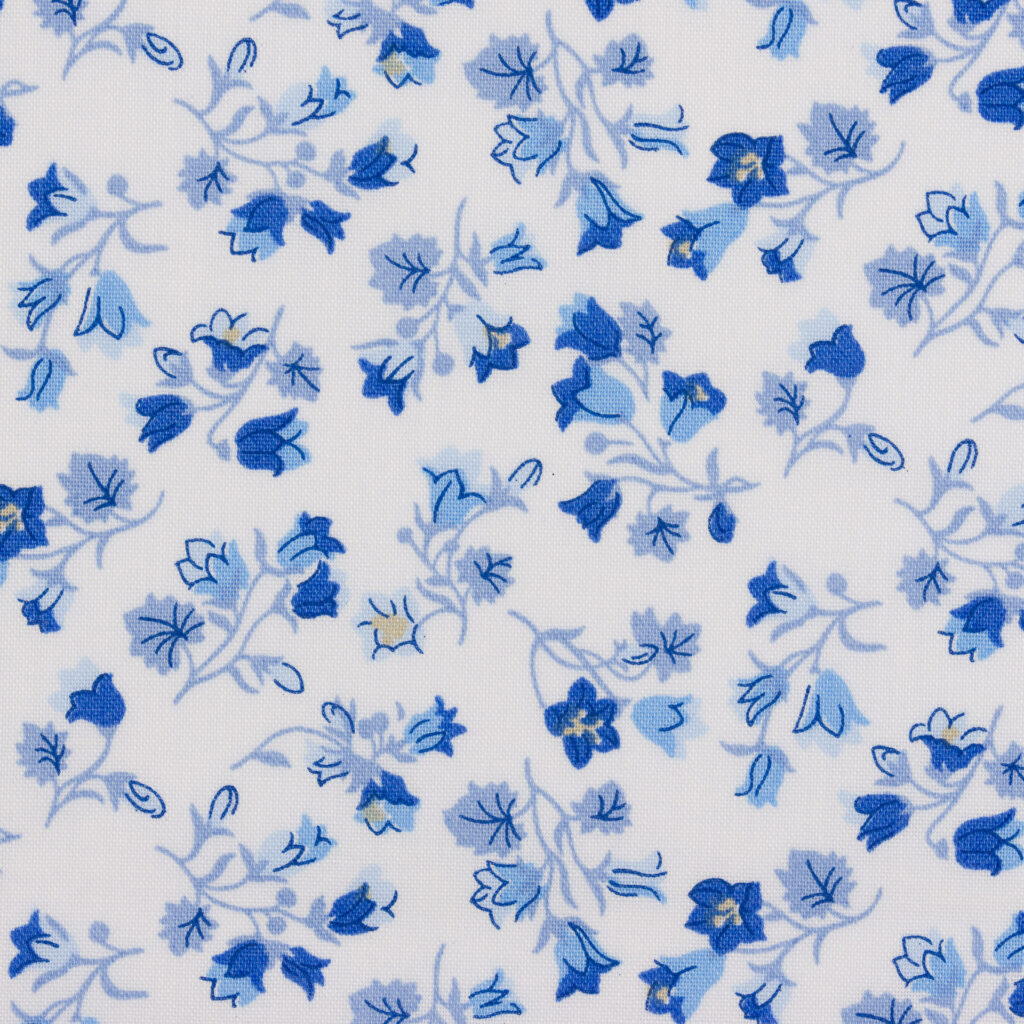 Tissu Liberty Of London- Coton Patchwork -Blooming Flowerbed- Fleurs fond blanc -25cm x 110cm - (0.27 yard x 42")