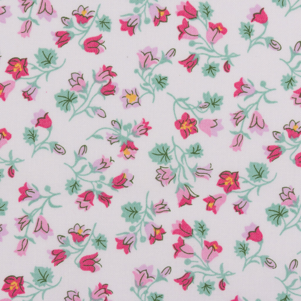 Tissu Liberty Of London- Coton Patchwork -Harebell Charm- Fleurs fond blanc -25cm x 110cm - (0.27 yard x 42")
