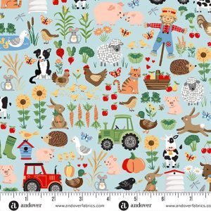Tissus - Fun on the farm Collection sur le thème de la ferme et ses animaux