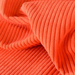 Coupon tissu - Velours Huggy orange