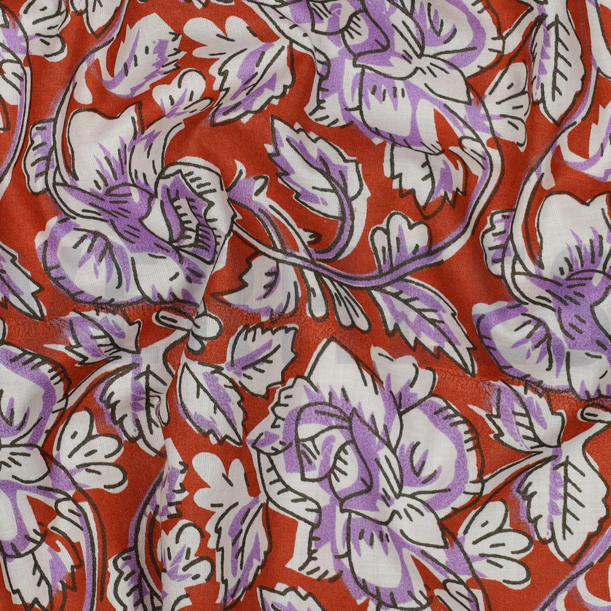 TissuCoton – Imprimé indien – marron – 25 cm x 135cm